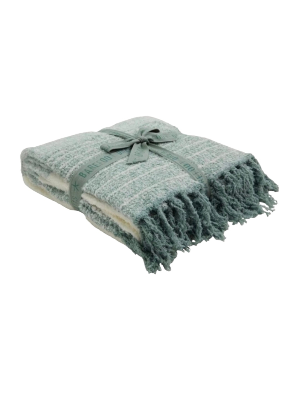 Barefoot Dreams Cozy Chic Horizon Blanket 45"X60" Sage Green Multi